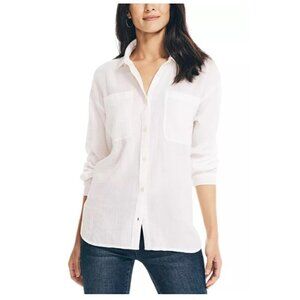 Nautica Weekend Button Bright White Shirt
